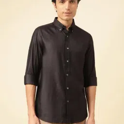 Fabindia Black Viscose Silk Comfort Fit  Casual Shirt-image-56