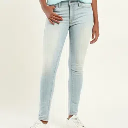 Levi's 711 Light Blue Mid Rise Skinny Fit Jeans-picture-47