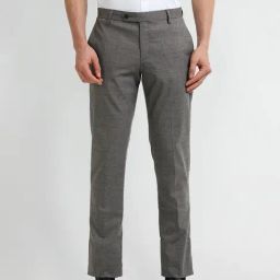 Arrow Grey Slim fit Solid Trousers-image-128
