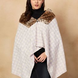 InWeave Women Checked Longline Poncho-picture-29