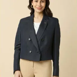 Allen Solly Navy Regular Fit Blazer-image-22