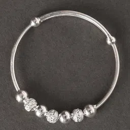 JAYPORE Silver Beaded Bangle-35