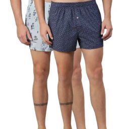 The Bear House Blue Printed Boxers - Pack Of 2-image-38