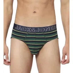 Jack & Jones Deep Green Striped Briefs-picture-27