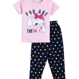 Todd N Teen Kids Pink & Navy Cotton Printed T-Shirt Set-image-97