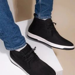 Styli Men's Mid Top Black Chukka Boots-image-70