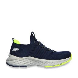 Skechers Boys ELITE RUSH Navy Lime Casual Slip On Shoe-image-99