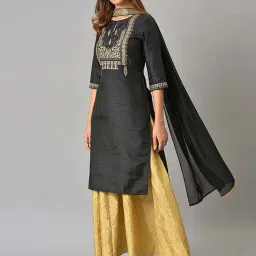 Aurelia Black Plain Dupatta-picture-32