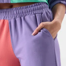 The Souled Store Multicolored Cotton Color-Block Joggers image 4