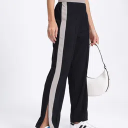 glitchez Women Striped Revival Trousers With Slit-Detail-image-22
