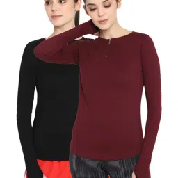 Appulse Black & Maroon Cotton T-Shirt - Pack of 2-image-88
