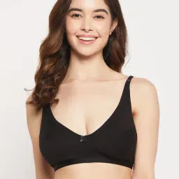 Clovia Black Cotton T-Shirt Bra-image-54