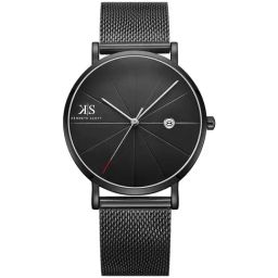 Kenneth Scott Men's Analog Black Dial Watch - K22013-BMBB-62
