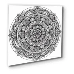 Nestroots Colorable Circular Multi Frame Floral Canvas Wall Painting - Set of 4 image 4