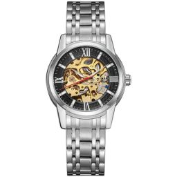 Kenneth Scott Men's Mechanical Black Dial Watch - K22311-SBSB-26