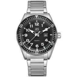 Kenneth Scott Men's Black Dial Analog Watch - K23028-SBSB-64
