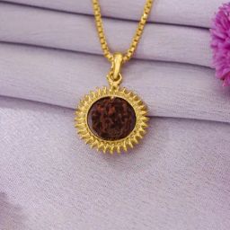 P.N.Gadgil Jewellers 22 Karat (916) Yellow Gold Panchmukhi Rudraksha Pendant For Women/Men-picture-9
