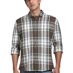 Louis Philippe Multi Cotton Slim Fit Checks Shirt-image-9