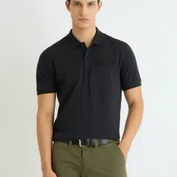 GANT Black Regular Fit Solid Polo T-Shirt-picture-47