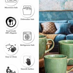 ROXX Sienna Green Ceramic Mug (0.25 L) - Set of 6 image 4