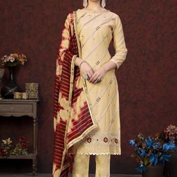 HERE&NOW Embroidered ZarinWork Modal Chanderi Unstitched Dress Material-image-97