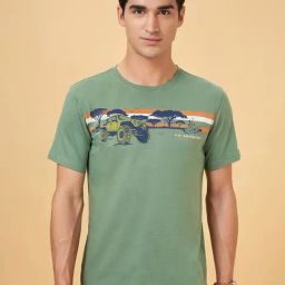 Urban Ranger By Pantaloons Mineral Blue Cotton Slim Fit Printed T-Shirt-image-35