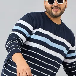 AUSTIVO Men Striped Plus Size Sweatshirt-image-43