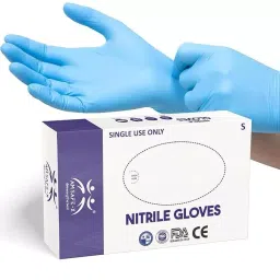 AM SAFE-X Blue Color Small Size Disposable Nitrile Hand Gloves (Pack of 50)-image-21