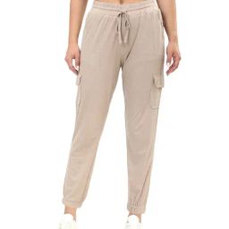 RECAP Beige Relaxed Fit High Rise Joggers-image-90