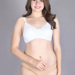 Lux Venus White Full Coverage Non-Wired Bra With Adjustable Strap image 4