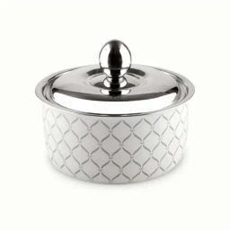 FnS Lecce White Stainless Steel Casserole With Lid (2.2 L)-image-103