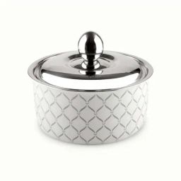FnS Lecce White Stainless Steel Casserole With Lid (3 L)-48