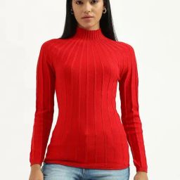 United Colors of Benetton Red Cotton Striped Top-picture-23