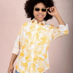 Crimsoune Club Boys Orange Cotton Blend Self Shirt-image-32