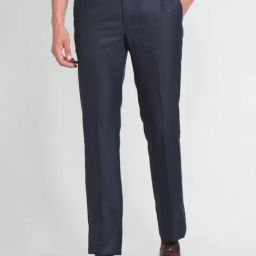 Arrow Dark Blue Regular Fit Trousers-picture-12