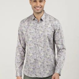 Dragon Hill Lite Purple Cotton Slim Fit Printed Shirt-image-28