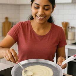 HAZEL Silver Stainless Steel Non-Stick Dosa Tawa (26.3 cm)-33
