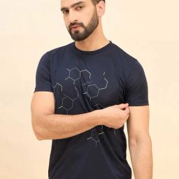 Sweet Dreams Navy Regular Fit Printed Crew T-Shirt-image-25
