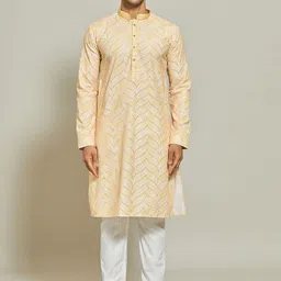 Arihant Rai Sinha Abstract Embroidered Sequinned Pure Cotton Kurta With Trousers-image-58