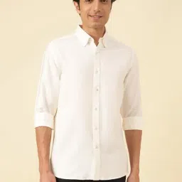 Fabindia Offwhite Viscose Silk Comfort Fit  Casual Shirt-image-54