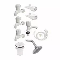 GENERIC Bathroom Faucet Set ABS Chrome Finish White, FG2800-image-62
