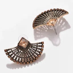 Sohi Gold Plated Designer Stud Earrings image 4