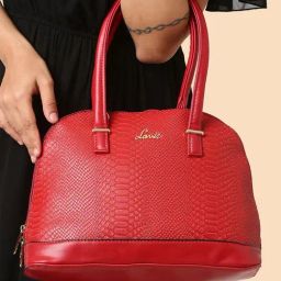 Lavie NASRIN MED DOME SAT Red Textured Medium Handbag-18
