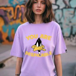 Bewakoof Official Looney Tunes Merchandise Lavender Oversized Graphic T-Shirt-picture-28