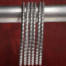 NVR Silver-Toned German Silver Oxidized Bangles for Women - Set of 6-1