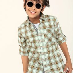 Bonkids Boys Multicolor Cotton Chequered Shirt-image-85
