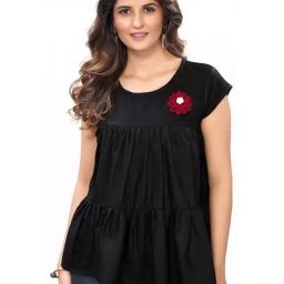 Prettify Black Regular Fit Top-image-89