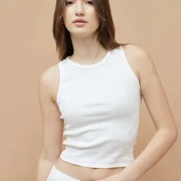 Ginger By Lifestyle Off White Regular Fit Tank Top-image-12