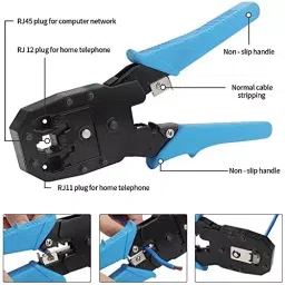FEDUS RJ45 7 in 1 Crimping Tool Kit Combo Ergonomic, Textured (Pack of 50 Pcs) image 3