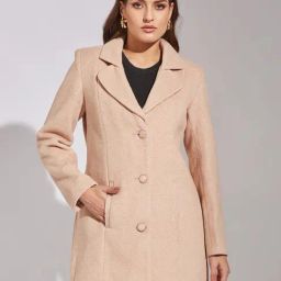 Latin Quarters Beige Polyester Regular Fit Coat-19